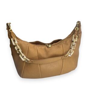 Hammitt Morgan Toast Tan Leather Crossbody Shoulder Hobo Bag Gold Hardware